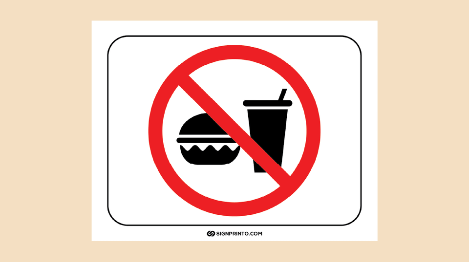 No Food Or Drink Sign Printable PDF FREE