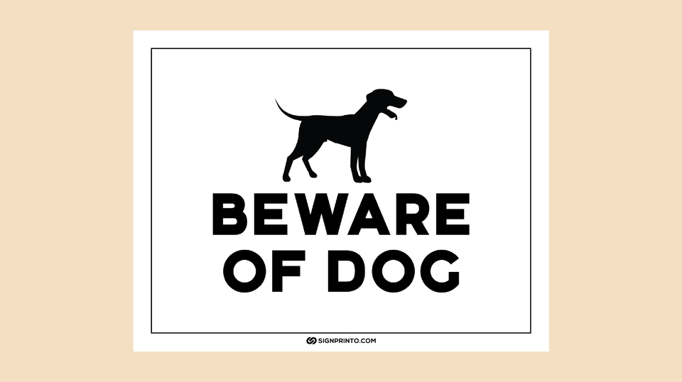 Free Printable Beware Of Dog Sign- PDF