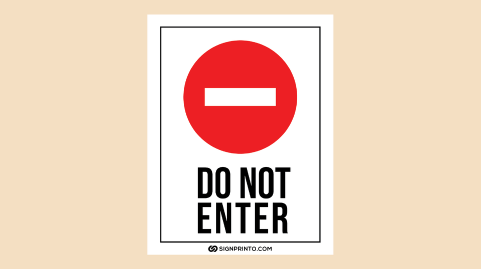 Do Not Enter Sign Vertical [Free Prinable PDF]