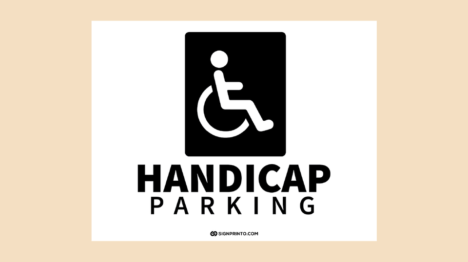 Handicap Parking Sign Printable PDF
