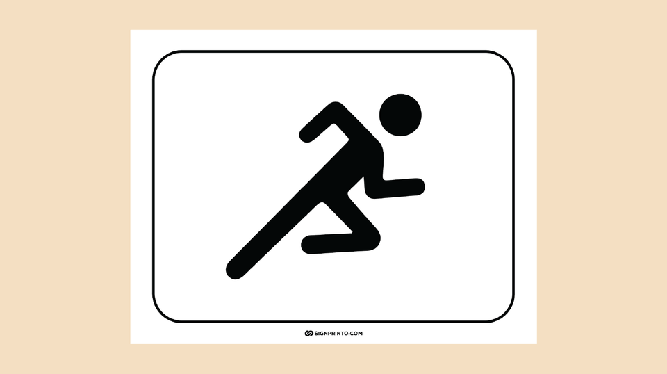 No Running Sign ICON Free Printable PDF Download