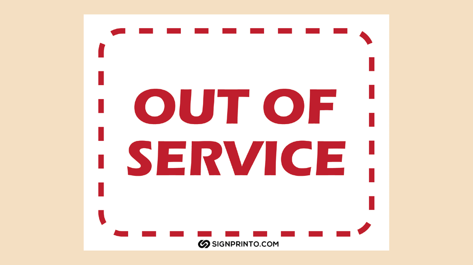 Out Of Service Sign Printable PDF