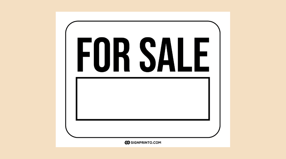 For Sale sign FREE printable PDF