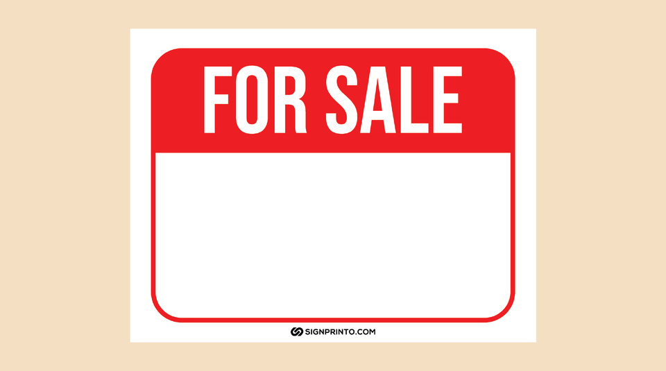 For Sale sign FREE Printable PDF