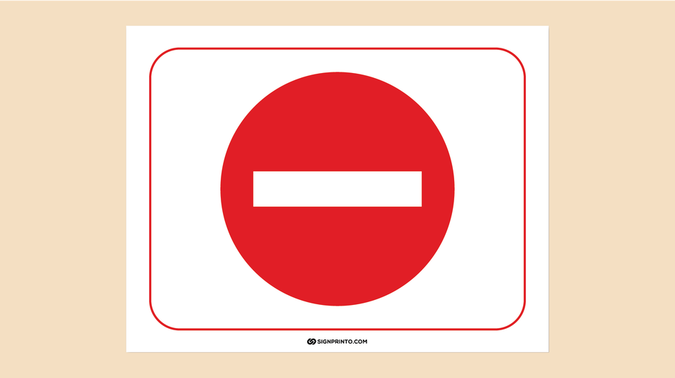 No Entry Sign Icon (Printable)