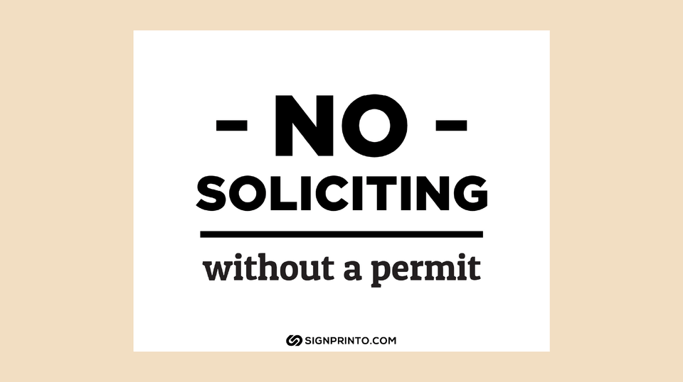No Soliciting Sign-Download Printable PDF
