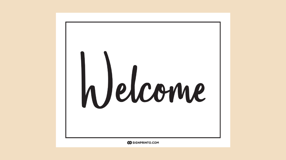 Welcome Sign -printable PDF