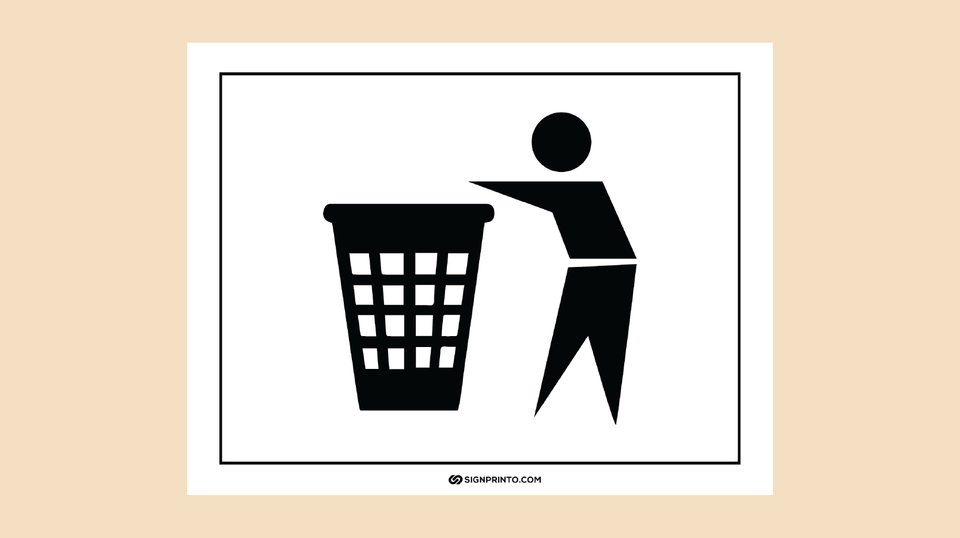 Trash Sign Black Symbol-Printable PDF