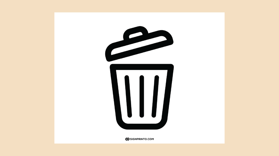Trash Sign Symbol Printable PDF