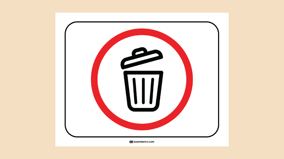 Trash Sign -Printable PDF