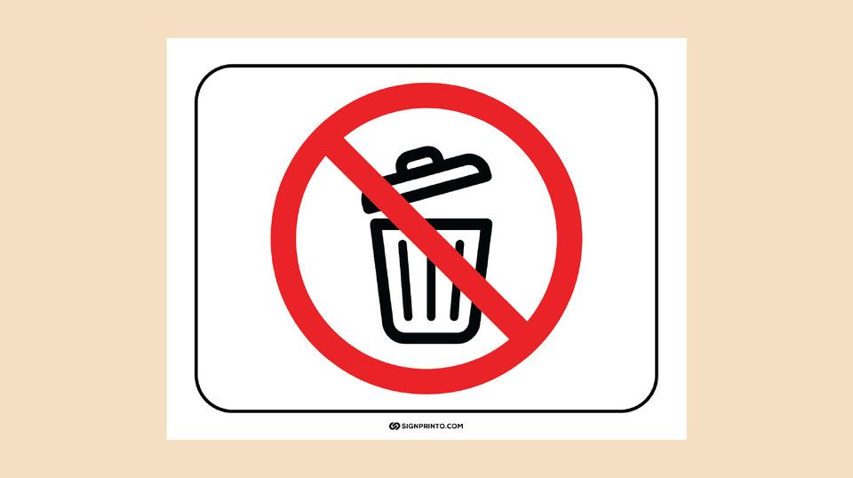 Trash Sign Printable PDF