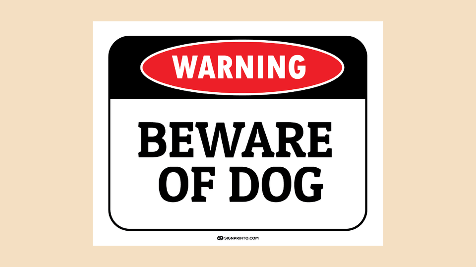 Beware Of Dog Sign Free printable PDF