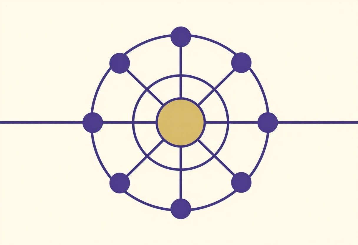 Twelve-part zodiac wheel with the eastern horizon and Ascendant point highlighted.