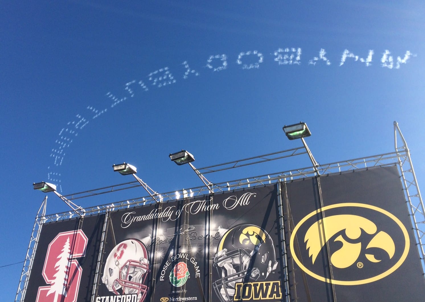 President-elect Donald Trump overcame massive attempts to defeat him, including this effort using five airplanes spelling out anti-Donald Trump messages during the Jan. 1, 2016, Rose Bowl parade before the annual Rose Bowl football game in Pasadena, California. Plenty of Iowans were at the parade because the University of Iowa football team played in the football game. CBS News and other outlets identified the man behind the messages as millionaire real estate developer Sam Pate of Alabama, a donor to Florida Sen. Marco Rubio's presidential campaign.