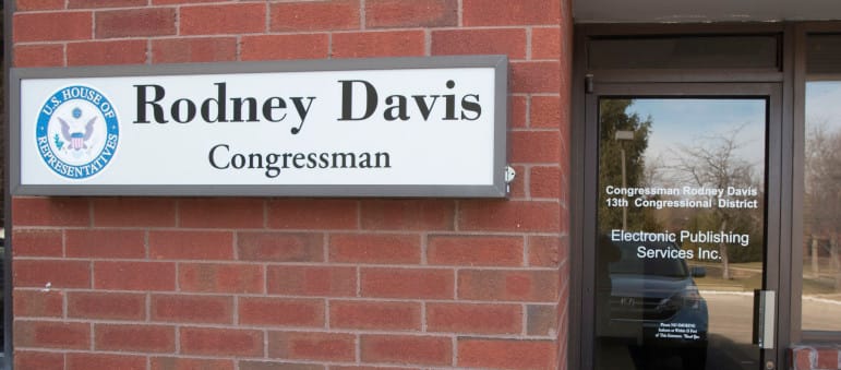 The office of Congressman Rodney Davis in Champaign on Friday, January 29, 2016.