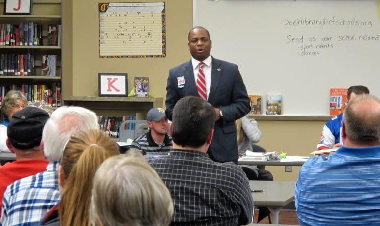 Cedar Falls, Iowa, precinct caucus on Feb. 1. 2016.