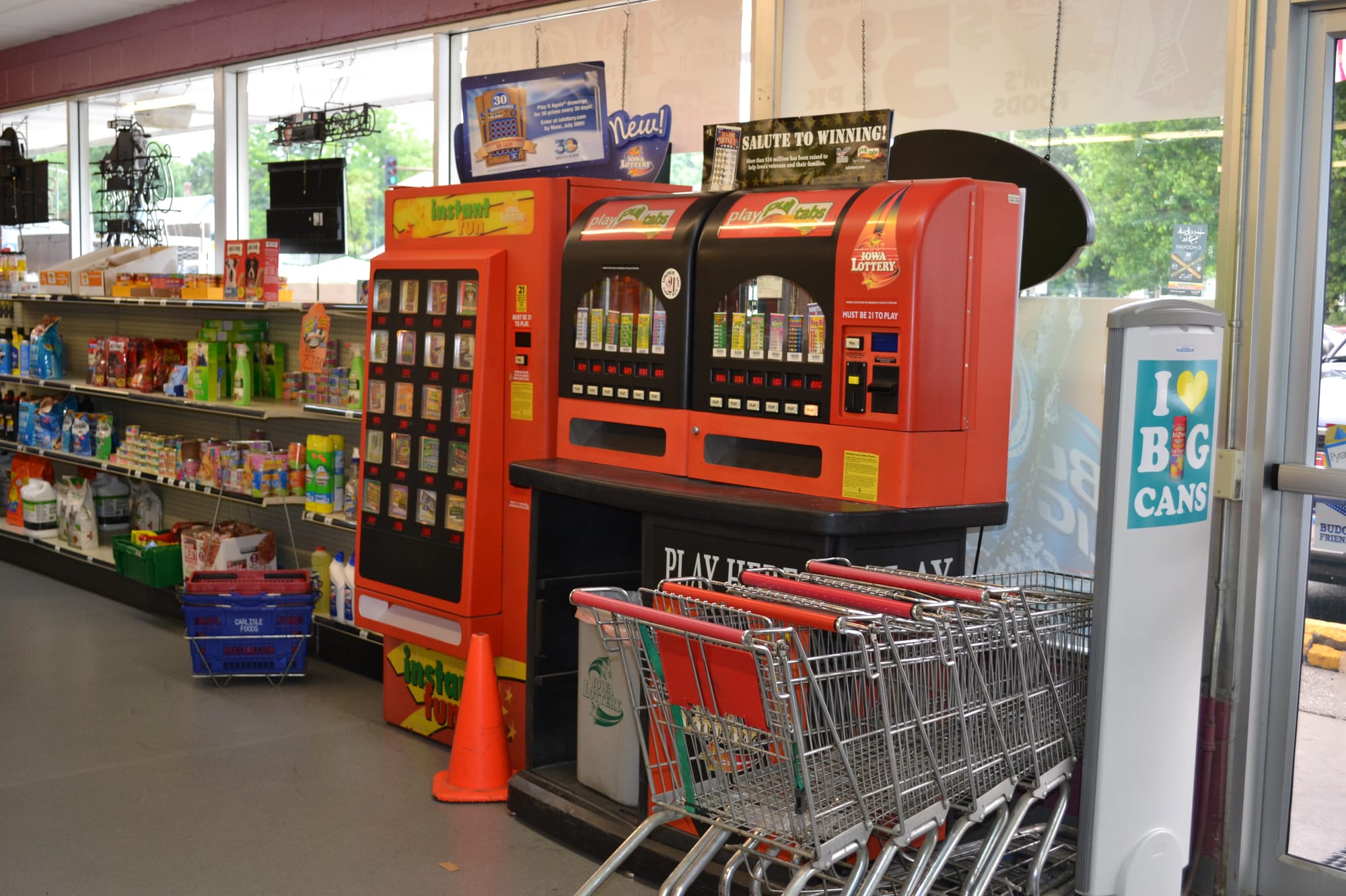 Two lottery machines sit just inside the door of Jim's Foods, 812 Sixth St. SW in Cedar Rapids. Photo taken July 27, 2015.