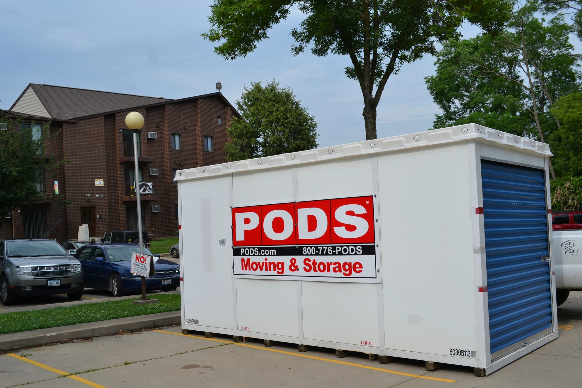 A PODS storage unit off of Gilbert Street in Iowa City on July 28, 2015.