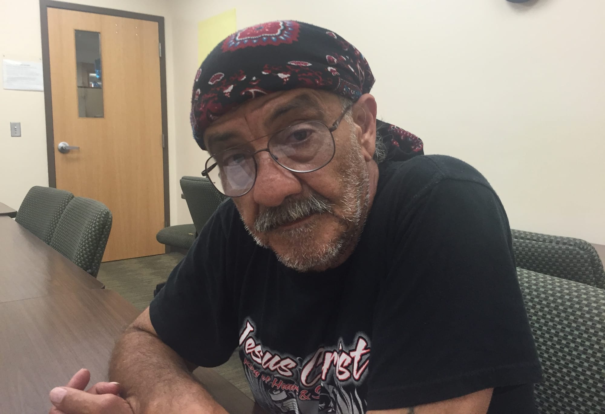 Army veteran David Turnbow at Iowa City Shelter House on June 22, 2016, where he was able to move forward from being homeless.