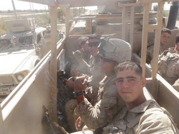 Edwin Del Rio (front) is shown during his service in Afghanistan. After he came home, he filed a claim for post-traumatic stress disorder, knee pain and a foot injury.