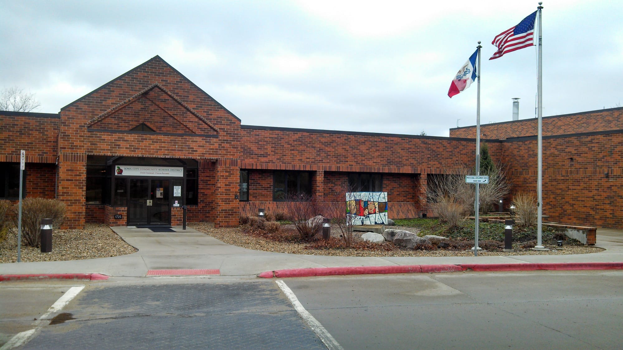 The Iowa City Community School District office is shown April 4. Iowa City was the only district to assess a fee.