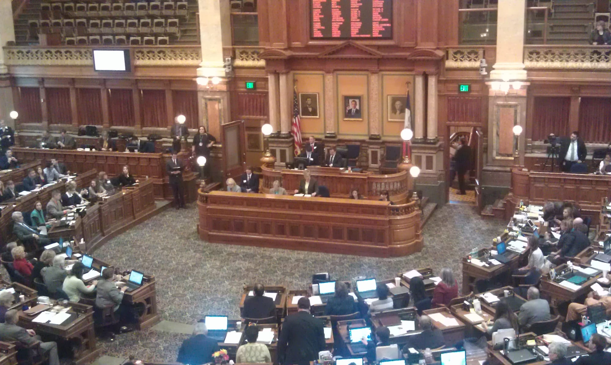 Opening session at the Iowa House of Represenetatives, Jan. 13, 2014.