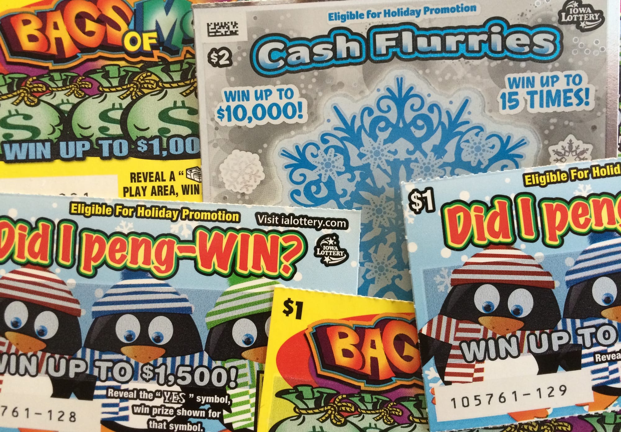Plenty of Iowa Lottery scratch games were available as 2015 began.