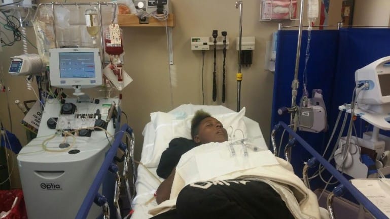 Isaiah Newsome of Des Moines on another visit in December 2014 to Blank Children's Hospital for treatment of sickle cell anemia. Newsome, who has had the disease since birth, usually has made two visits monthly to the hospital but awaits bone marrow transplant in early 2015.