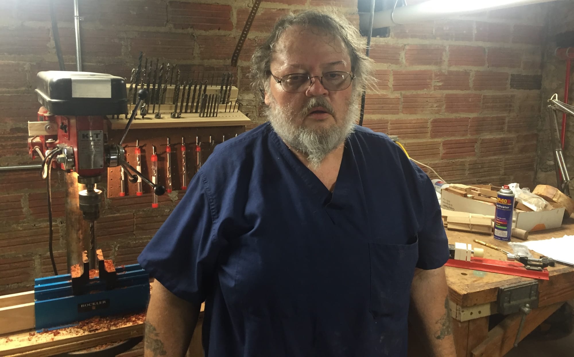 Army veteran Jarome Thompson at Matthew 25 Ministries basement in Cedar Rapids on June 23, 2016. 
