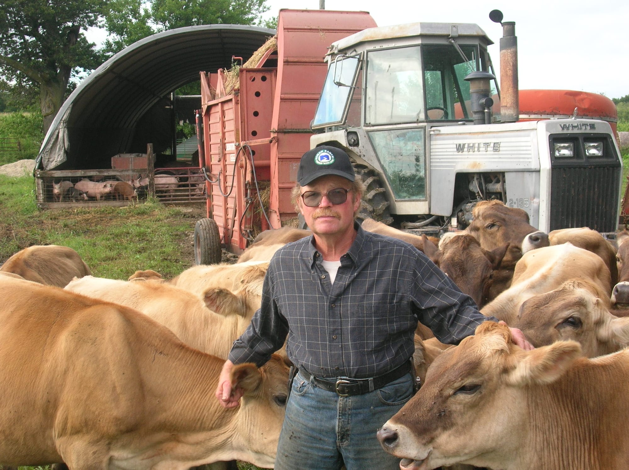 John Gilbert at his farm near Iowa Falls. He and his wife, Bev Gilbert, have a family dairy farm with row crops and raise pigs raised for Niman Ranch in Hardin County, Iowa.