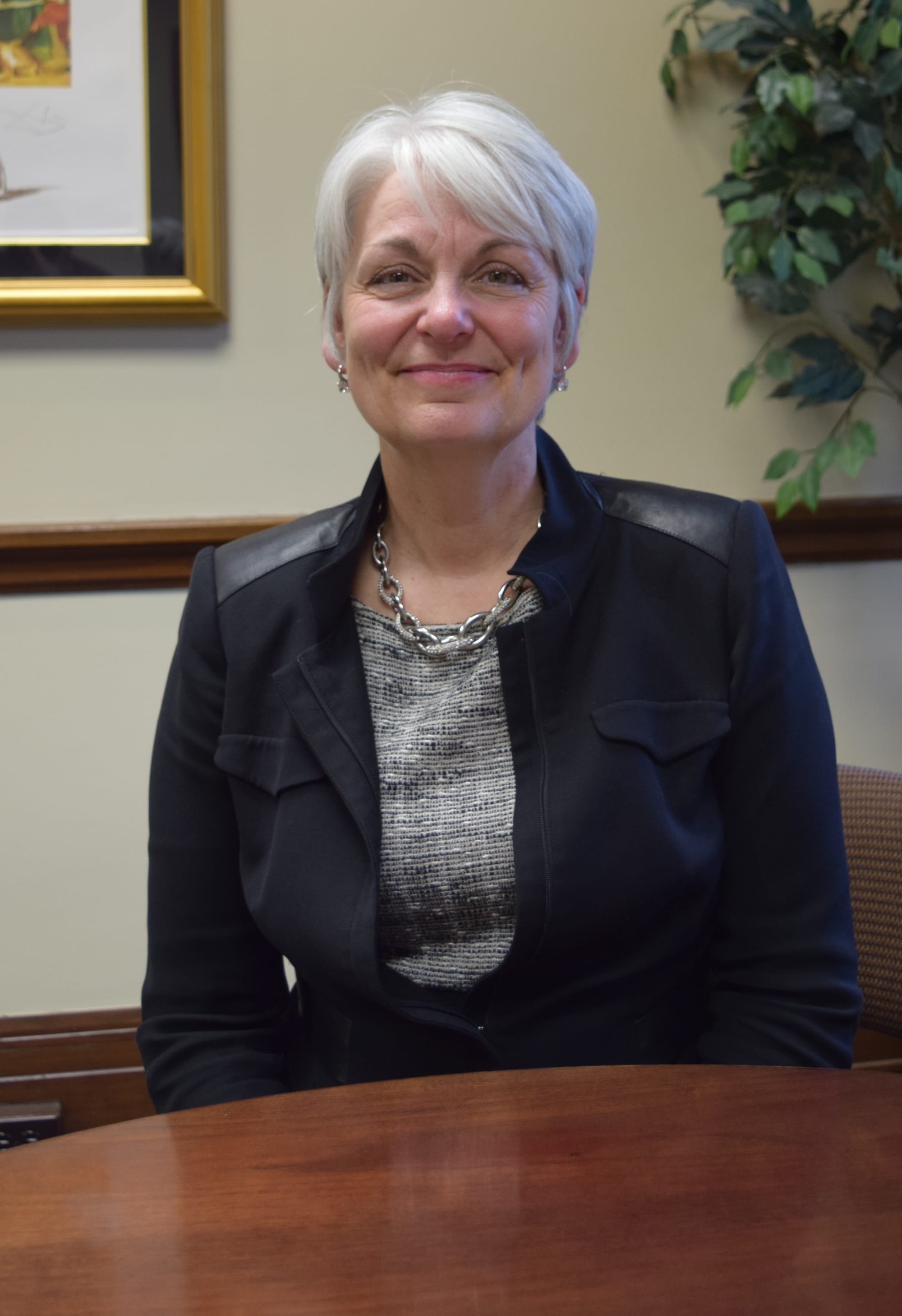Laurie M. Hamen, Mount Mercy University president, in her office in March 2016.