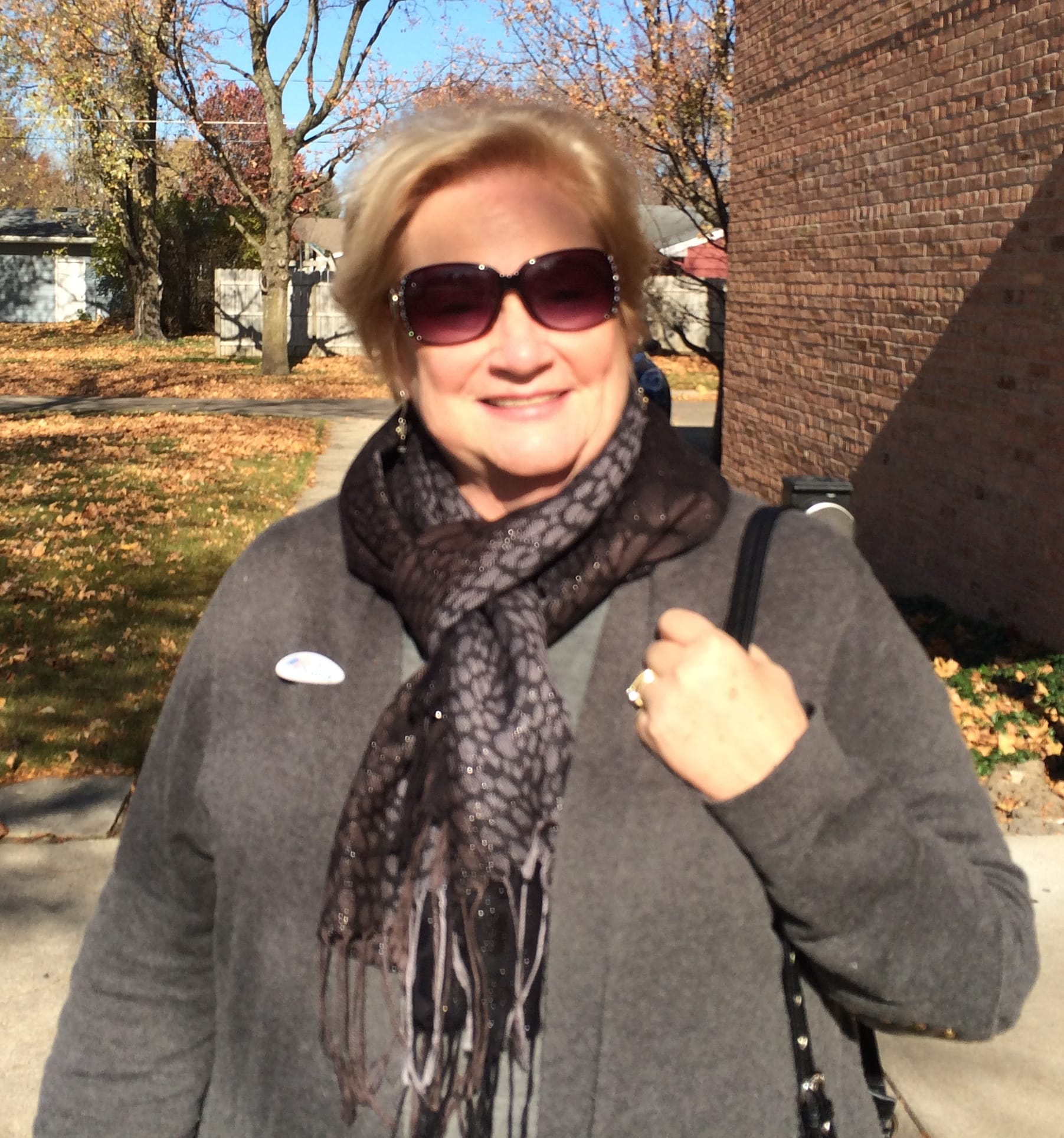 Linda Doyle, after voting in Ames in the Nov. 4, 2014, general election.