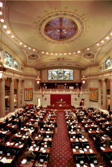 The House Chamber in the Missouri State Capitol shown in 2001.