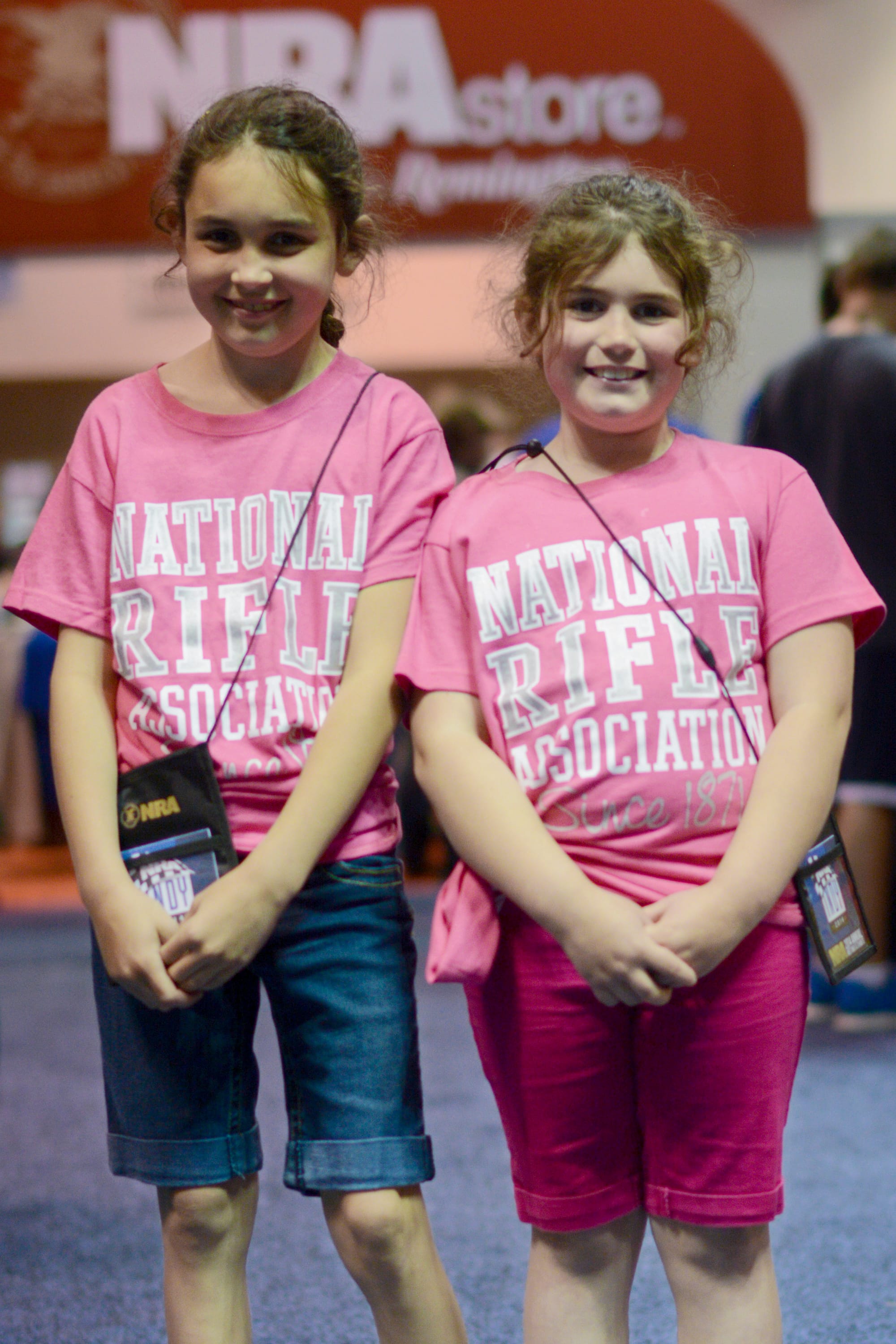 Alexis Bernet, 10, of Indiana, poses with her sister, Grace, 7. Their parents have been NRA members since before the girls were born.