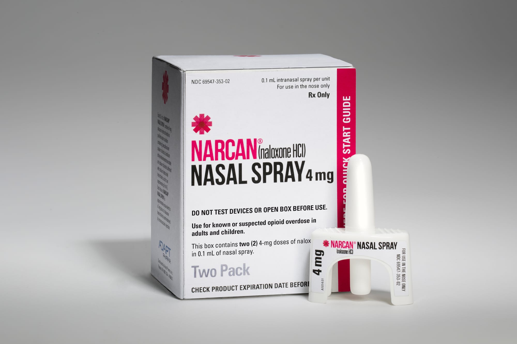 A naloxone nasal spray produced by Adapt Pharma was approved by the FDA in November. Previously only injectable forms had been approved.