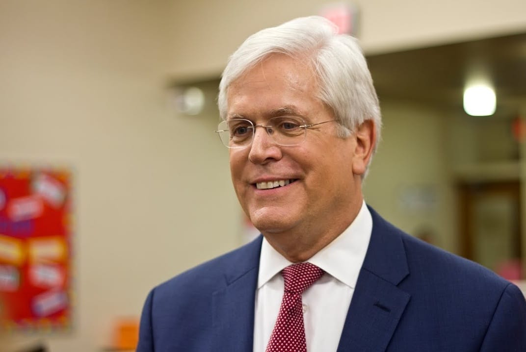 Democratic gubernatorial candidate state Sen. Jack Hatch was all smiles after his Sept. 20, 2014, debate with Republican Gov. Terry Branstad in Burlington, Iowa.