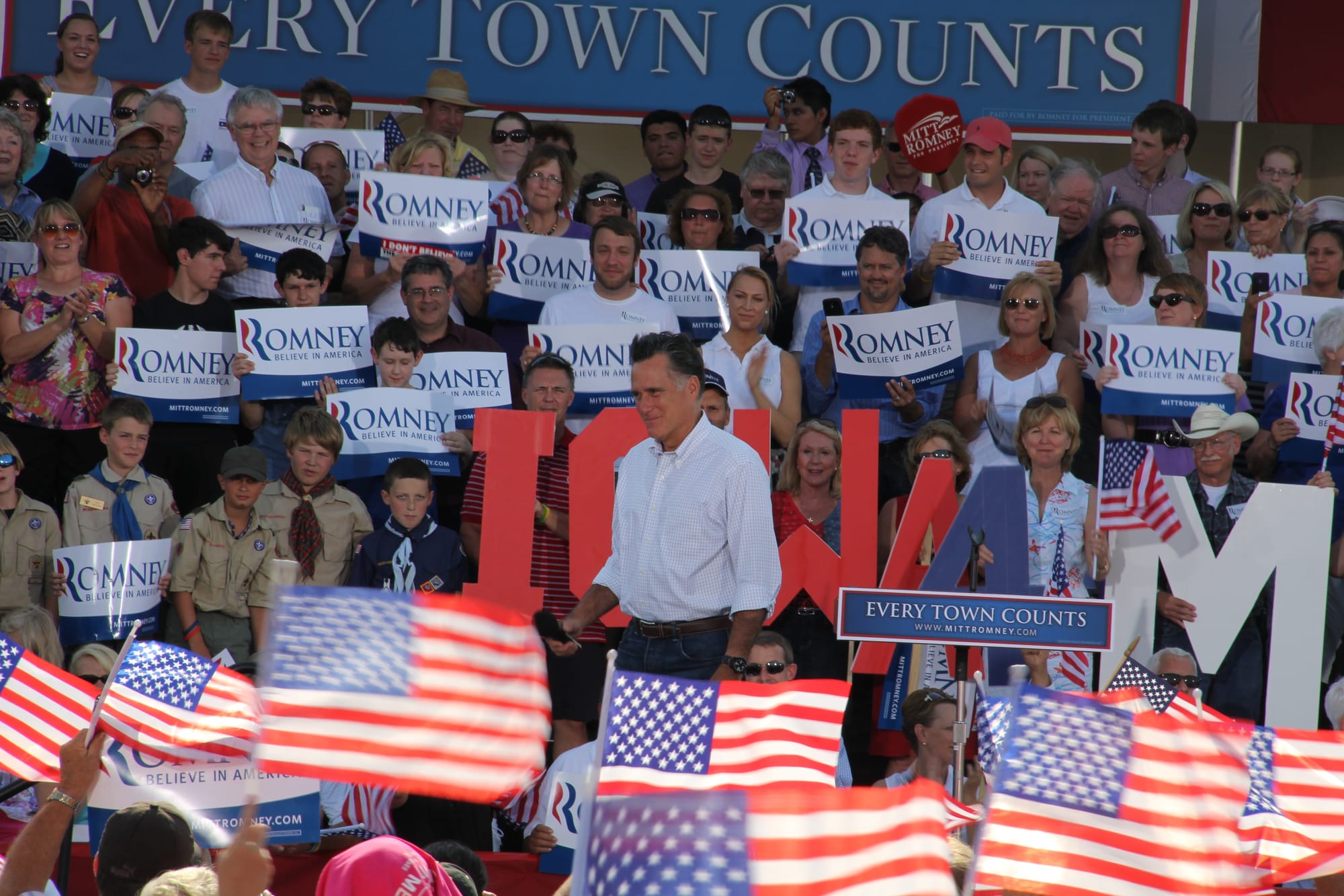 Former Mass. Gov. Mitt Romney in Davenport, Iowa