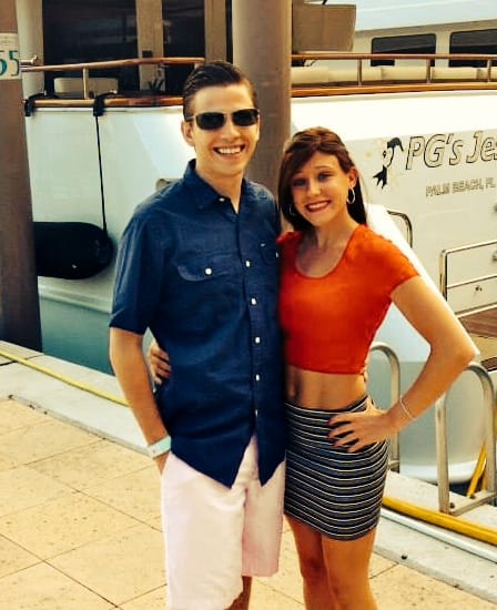 Taylor Goggin and boyfriend Jake Burke at Atlantis, in the Bahamas, where they went on vacation at the end of May 2014.