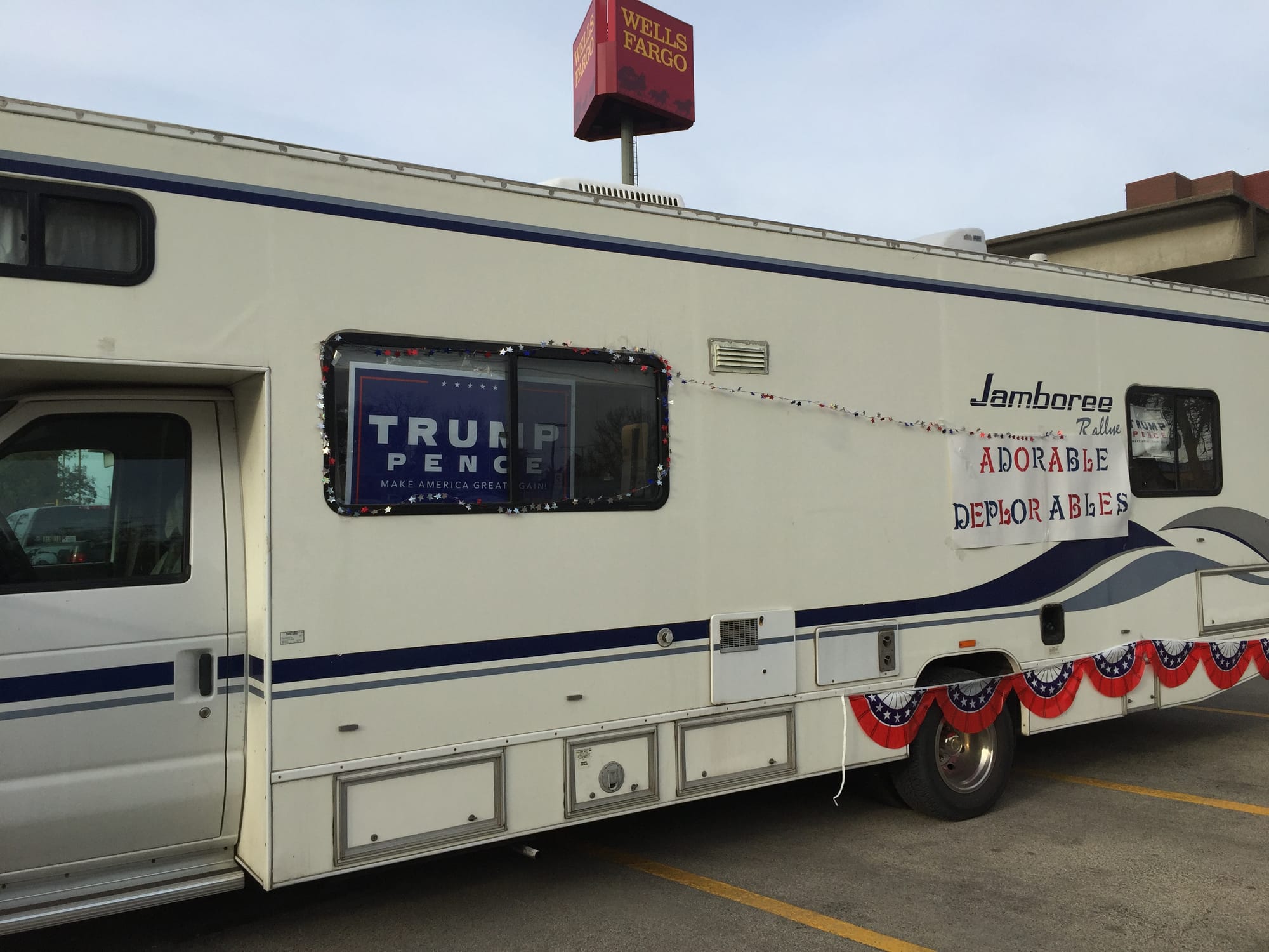 Supporters of Republican presidential candidate Donald Trump came from several locations to Cedar Rapids, Iowa, for his Friday, Oct. 28, 2016, downtown campaign rally.
