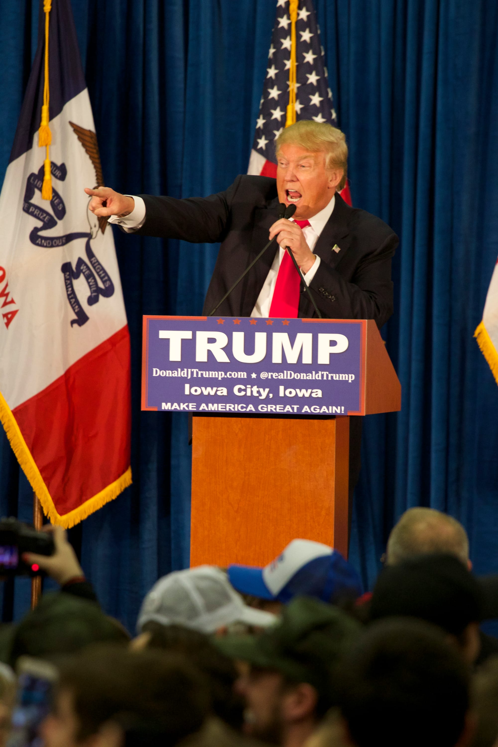Republican President-elect Donald Trump at a Jan. 26, 2016, campaign stop at the University of Iowa in Iowa City.