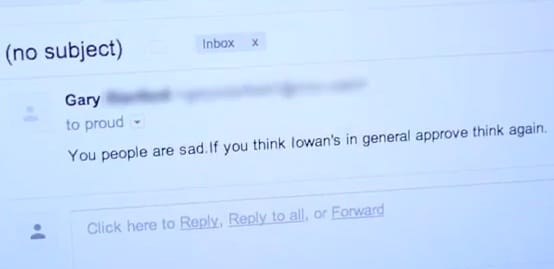 An email to UNI Proud, a lesbian, gay, bisexual, transgender group at the University of Northern Iowa, after transgender student Steven Sanchez was named the University of Northern Iowa's 2013 Homecoming queen.