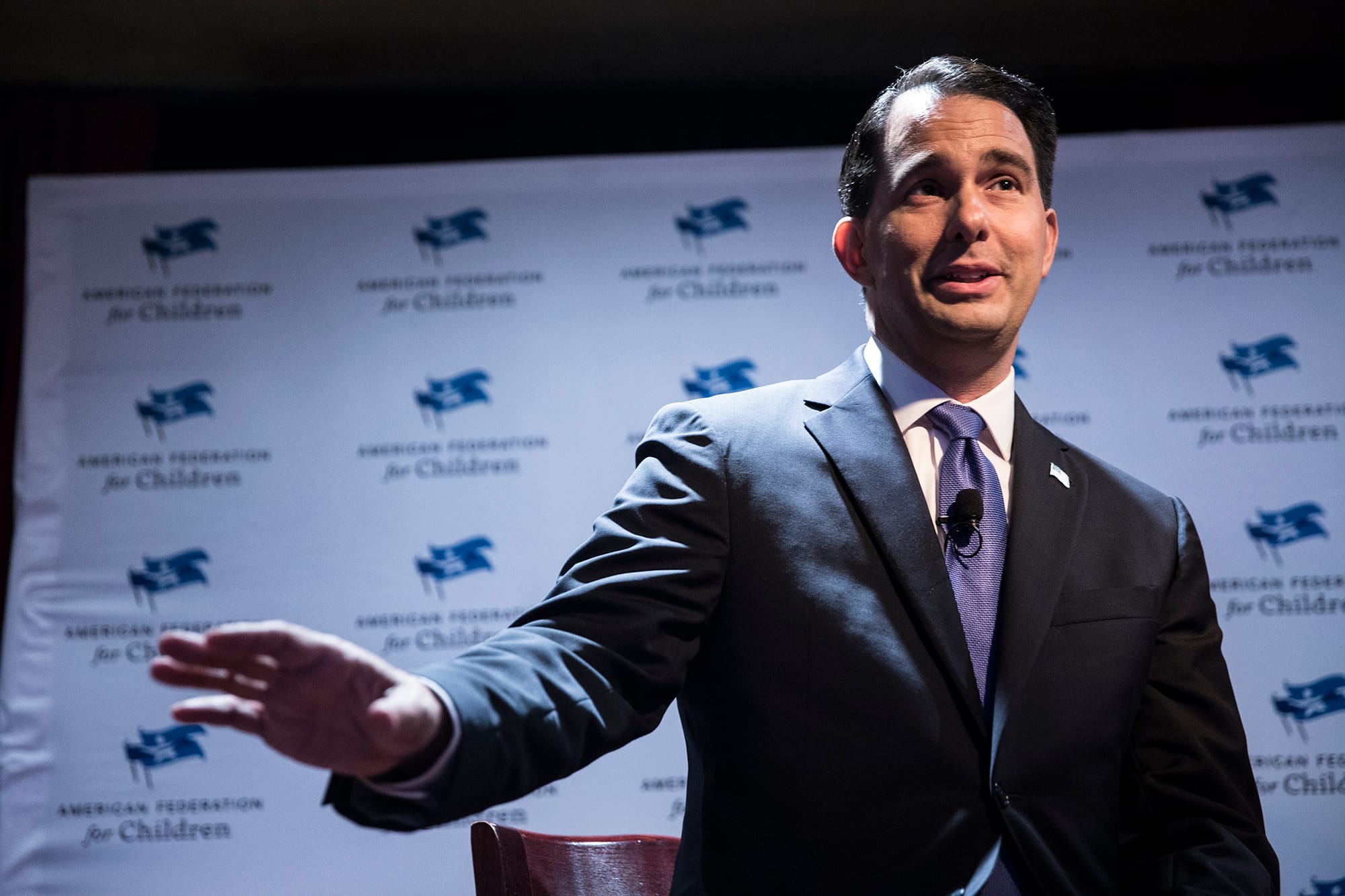 Wisconsin Gov. Scott Walker speaks at the 2016 Republican National Convention in Cleveland. Walker supports ID laws to counter fraud even though voter fraud is rare in the state.