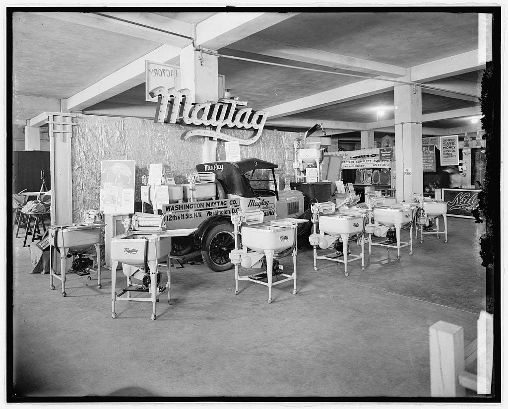 A Maytag Company display during an industrial exposition in 1926.