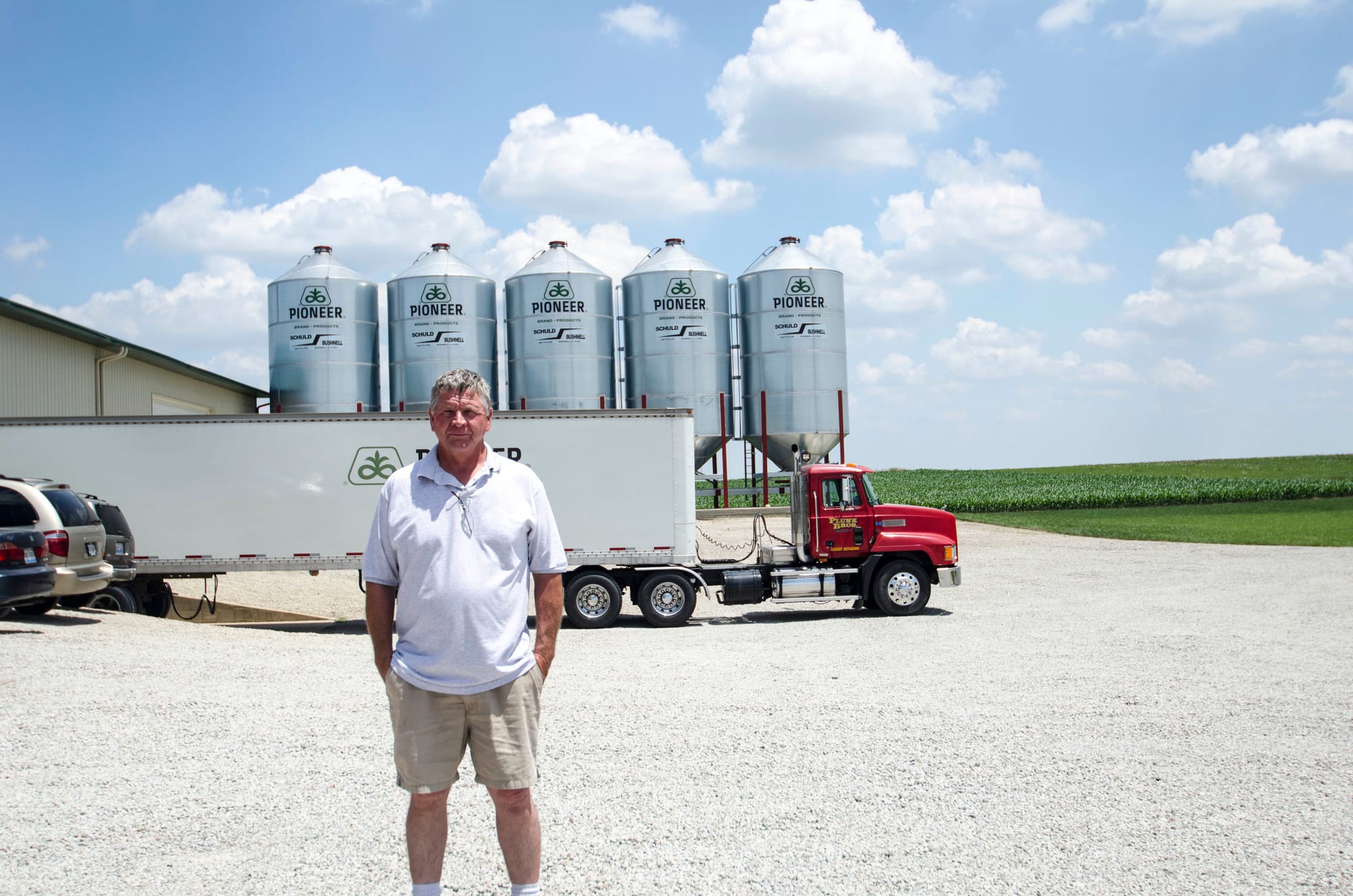 David Plunk posing for photo on the Plunk Brother's family farm in Farmer City, Ill., on June 19, 2013, where he is in charge of selling their commodities 