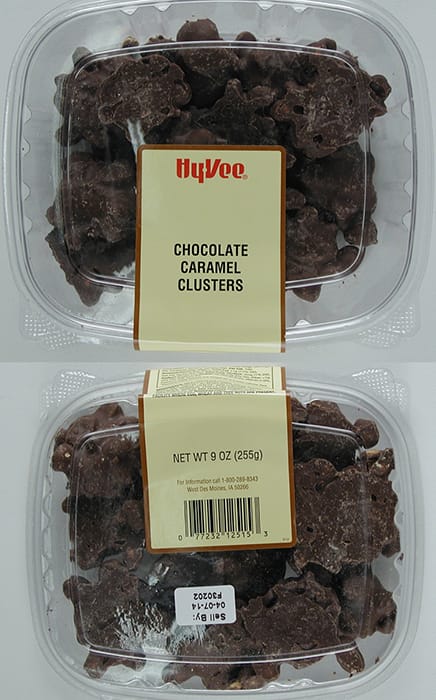 Palmer Candy Company of Sioux City, Iowa, issued a recall for 102 cases of HyVee Chocolate Caramel Clusters and 90 cases of Chocolate Covered Caramels distributed throughout the Midwest because they may contain undeclared peanuts. Each year, about 150 people die because of food allergies, according to the FDA.