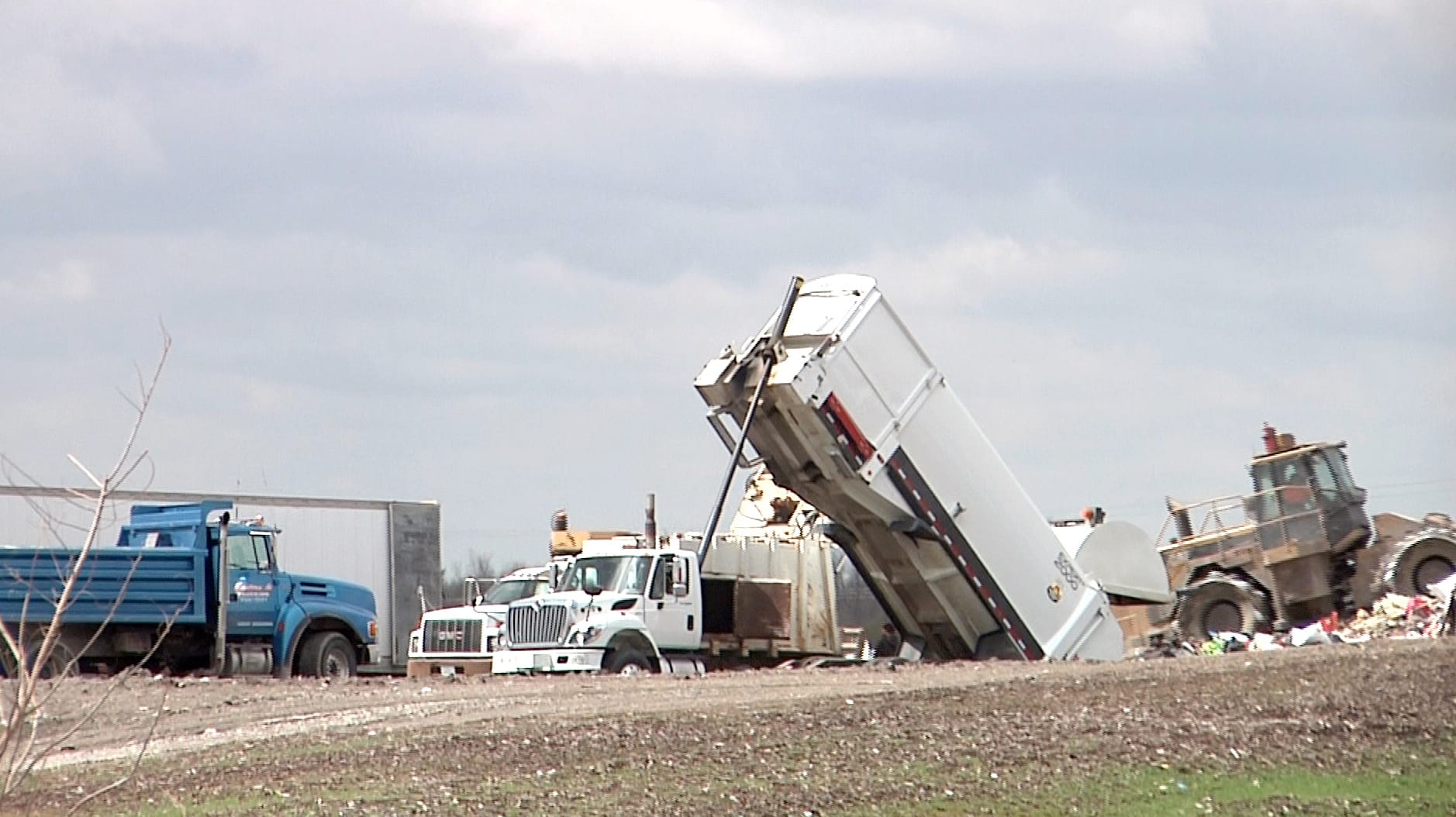 Trucks unloading garbage at the Cedar Rapids/Linn County Solid Waste Agency, where Marion, Iowa, takes its landfill waste. Photo taken May 2, 2014.