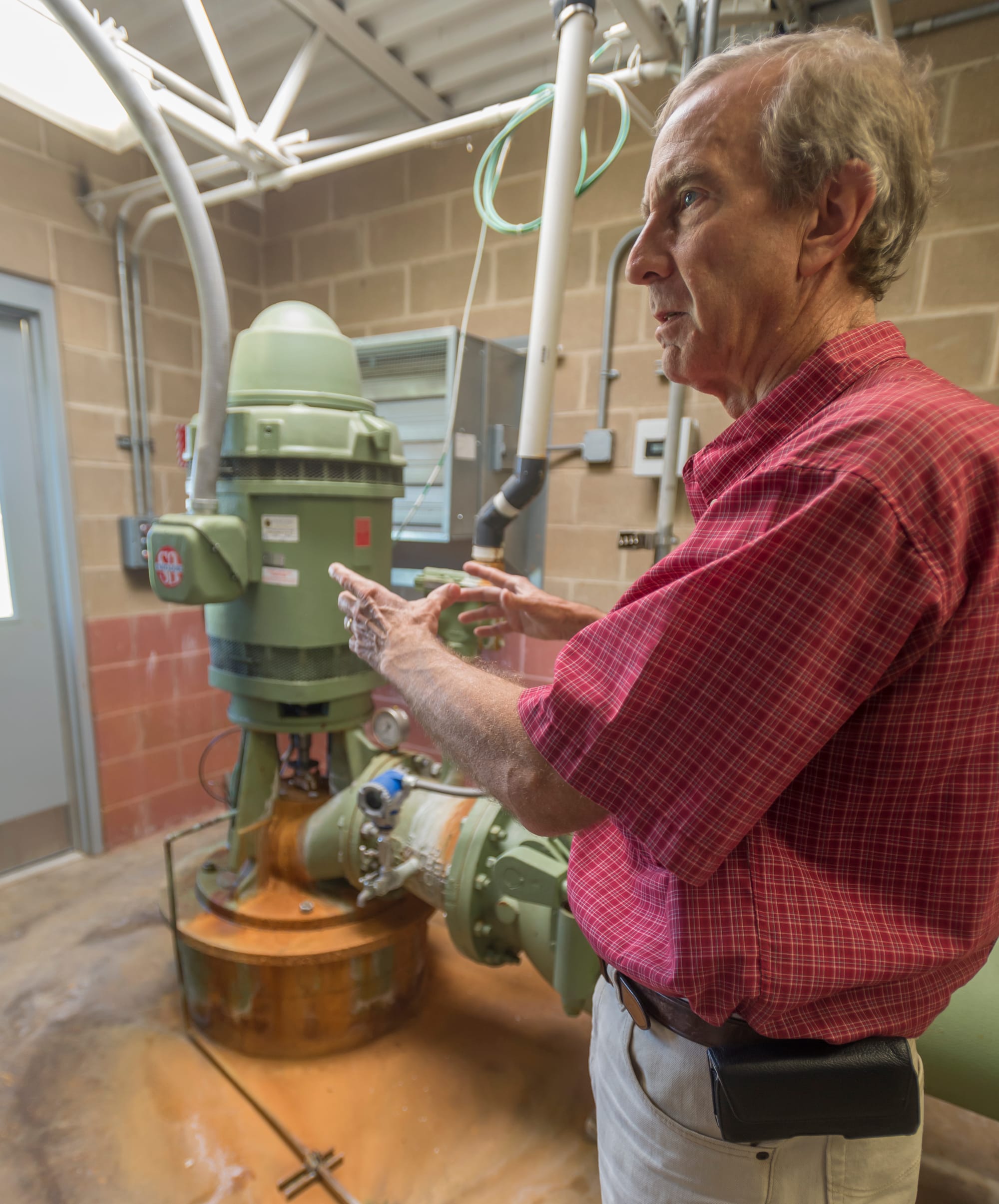 Steven Wegmen, a senior engineer for Illinois American Water, describes how the water plant just west of Champaign, Ill., draws its water from the Mahomet Aquifer. Many water systems in the United States are more than 100 years old, but Wegmen's plant is state-of-the-art and certified with a Leadership in Energy and Environmental Design designation.