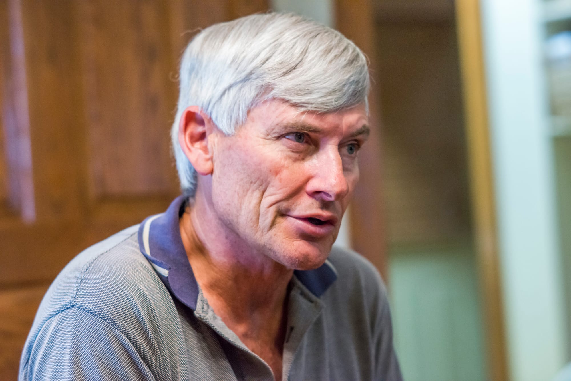 Farmer Paul Jeschke talks about the challenges of growing corn at his home near Mazon, Ill., Aug. 20, 2015. The biggest challenge, the farmer says, is profitability.