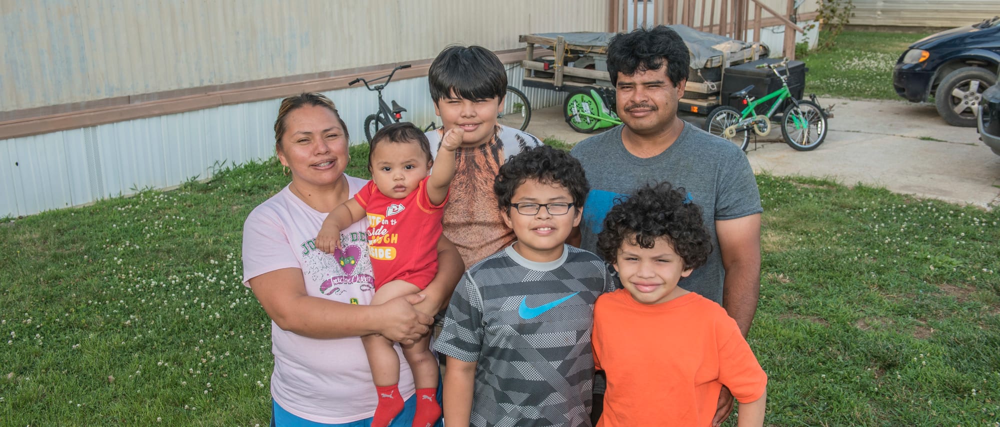 Agustin Chavarria, 41, wife Francisca Lopez, 42, and children Claudio, Angel, Felipe and Jose on June 22, 2016.