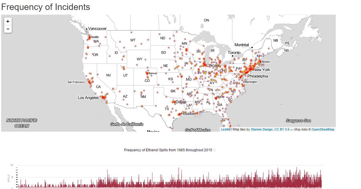 Explore our database of ethanol spills 